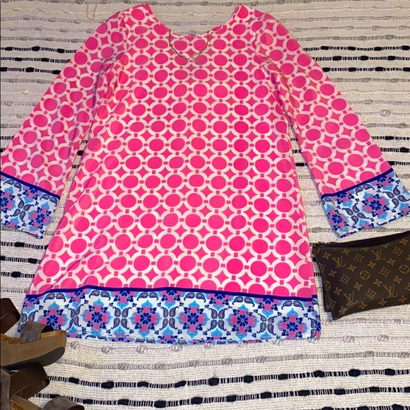 Pink and blue print dress - Picture 3 of 5